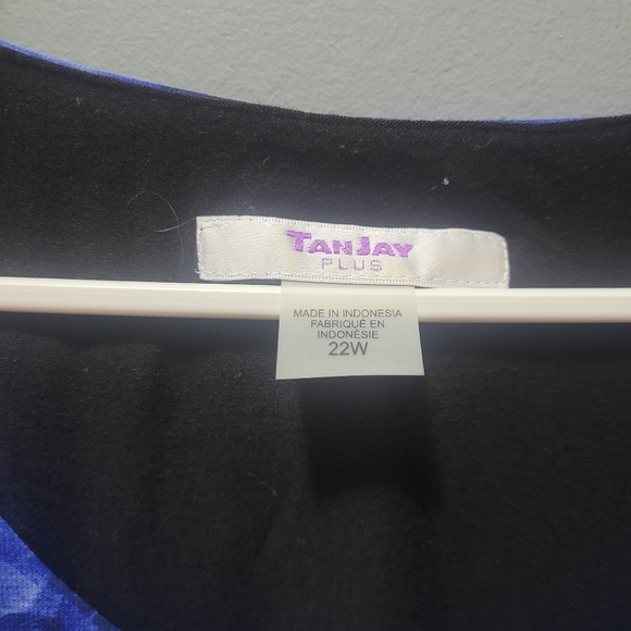 Tanjay Blue and White Floral Blouse 22W - Picture 5 of 7